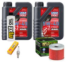 Inspektionspaket 2L 5W-40 + Ölfilter + 1x Zündkerze für Suzuki UX Sixteen 125 ccm