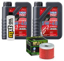 Paquete de inspección 2L 5W-40 + filtro de aceite + 1x bujía para Suzuki UX Sixteen 125 ccm