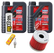 Kit d'inspection 2L 5W-40 + filtre à huile + 1x bougie pour Suzuki UX Sixteen 125 ccm