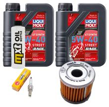 Inspektionspaket 2L 5W-40 + Ölfilter + 1x Zündkerze für Suzuki UX Sixteen 125 ccm