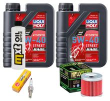 Paquete de inspección 2L 5W-40 + filtro de aceite + 1x bujía para Suzuki UX Sixteen 125 ccm
