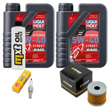 Paquete de inspección 2L 5W-40 + filtro de aceite + 1x bujía para Suzuki UX Sixteen 125 ccm
