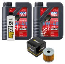 Paquete de inspección 2L 5W-40 + filtro de aceite + 1x bujía para Suzuki UX Sixteen 125 ccm