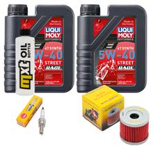 Paquete de inspección 2L 5W-40 + filtro de aceite + 1x bujía para Suzuki UX Sixteen 125 ccm