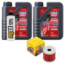 Paquete de inspección 2L 5W-40 + filtro de aceite + 1x bujía para Suzuki UX Sixteen 125 ccm