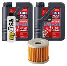 Paquete de inspección 2L 5W-40 + filtro de aceite + 1x bujía para Suzuki UX Sixteen 125 ccm