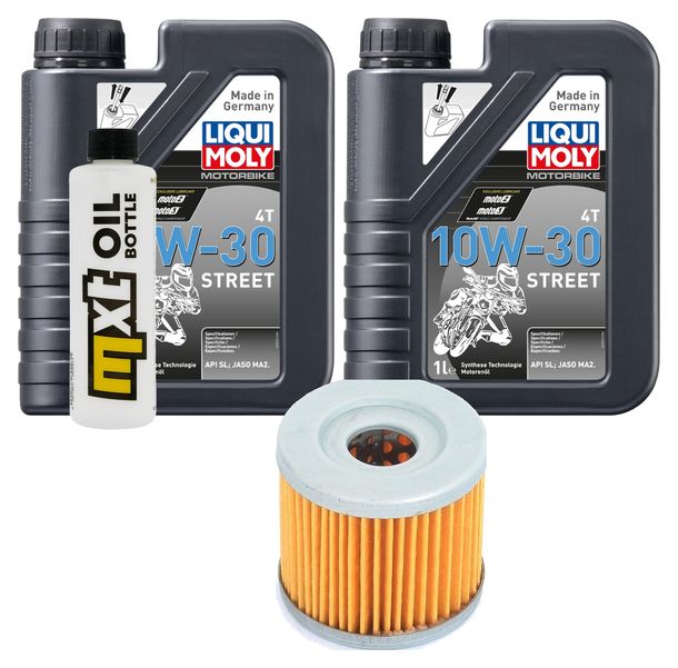 Pacchetto di ispezione 2L 10W-30 + filtro olio + 1x candela per Suzuki UH Burgman 125 ccm Anno 2002