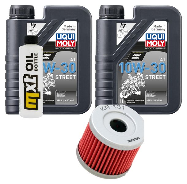 Pacchetto di ispezione 2L 10W-30 + filtro olio + 1x candela per Suzuki UH Burgman 125 ccm Anno 2002