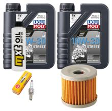 Inspektionspaket 2L 10W-30 + Ölfilter + 1x Zündkerze für Suzuki UH Burgman 125 ccm Bj. 2002