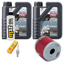 Inspektionspaket 2L 10W-30 + Ölfilter + 1x Zündkerze für Suzuki UH Burgman 125 ccm Bj. 2002