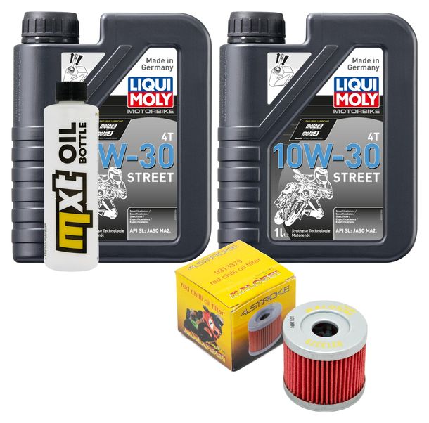 Pacchetto di ispezione 2L 10W-30 + filtro olio + 1x candela per Suzuki UH Burgman 125 ccm Anno 2007