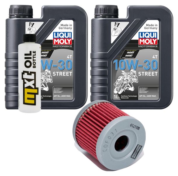 Inspektionspaket 2L 10W-30 + Ölfilter + 1x Zündkerze für Suzuki UH Burgman 125 ccm Bj. 2007