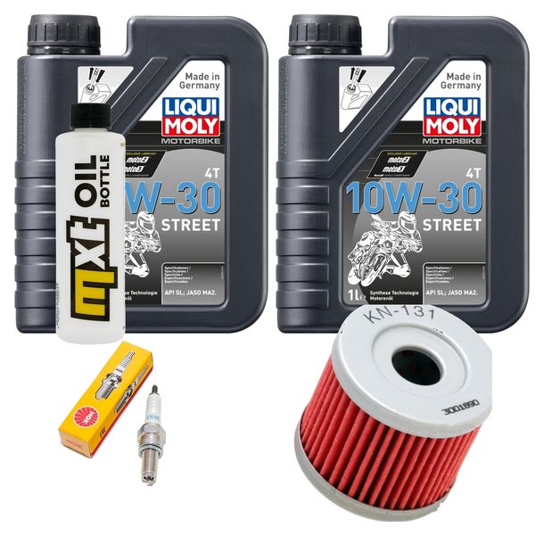 Inspektionspaket 2L 10W-30 + Ölfilter + 1x Zündkerze für Suzuki UH Burgman 125 ccm Bj. 2007