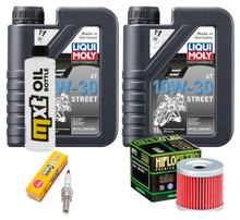 Paquete de inspección 2L 10W-30 + filtro de aceite + 1x bujía para Suzuki UH Burgman 125 ccm Año 2007
