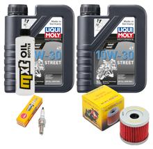 Paquete de inspección 2L 10W-30 + filtro de aceite + 1x bujía para Suzuki UH Burgman 125 ccm Año 2007