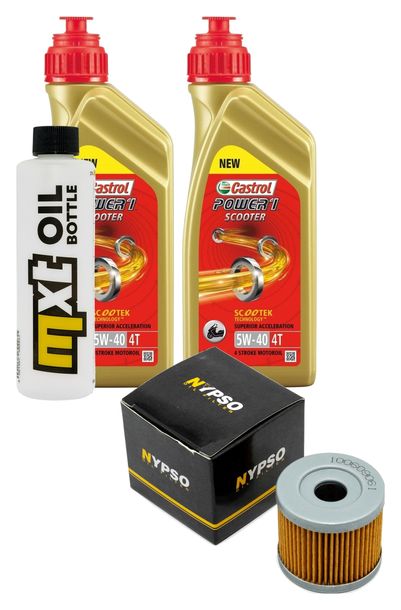 Inspektionspaket 2L 5W-40 + Ölfilter + 1x Zündkerze für Suzuki UX Sixteen 150 ccm