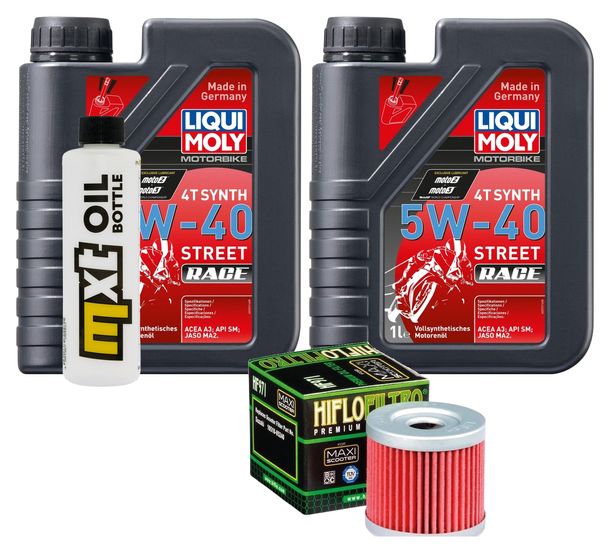 Inspektionspaket 2L 5W-40 + Ölfilter + 1x Zündkerze für Suzuki UX Sixteen 150 ccm