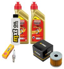 Paquete de inspección 2L 5W-40 + filtro de aceite + 1x bujía para Suzuki UX Sixteen 150 ccm