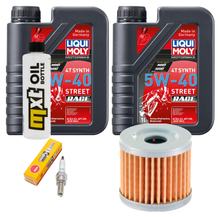 Kit d'inspection 2L 5W-40 + filtre à huile + 1x bougie pour Suzuki UX Sixteen 150 ccm