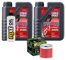 Kit d'inspection 2L 5W-40 + filtre à huile + 1x bougie pour Suzuki UX Sixteen 150 ccm