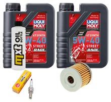 Paquete de inspección 2L 5W-40 + filtro de aceite + 1x bujía para Suzuki UX Sixteen 150 ccm