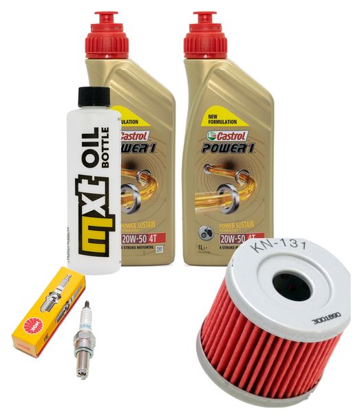 Inspektionspaket 2L 20W-50 + Ölfilter + 1x Zündkerze für Suzuki UH Burgman 200 ccm Bj. 2007