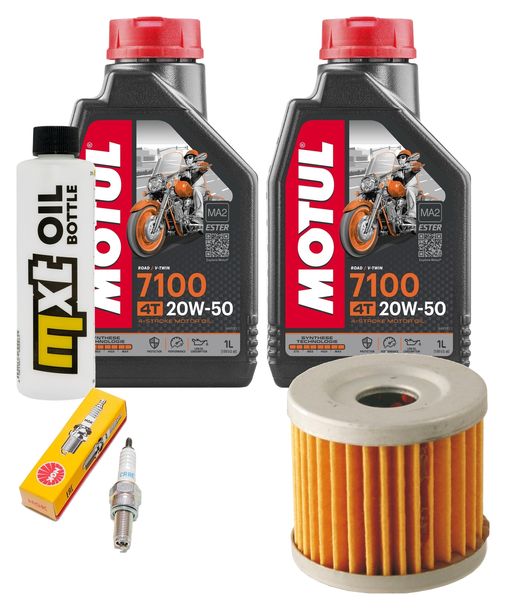 Inspektionspaket 2L 20W-50 + Ölfilter + 1x Zündkerze für Suzuki UH Burgman 200 ccm Bj. 2007