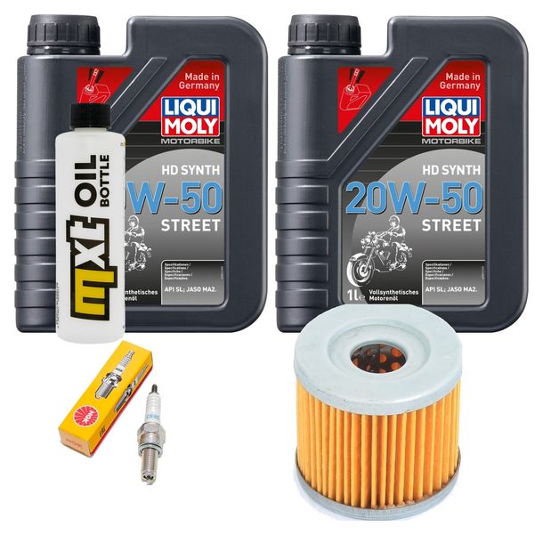 Inspektionspaket 2L 20W-50 + Ölfilter + 1x Zündkerze für Suzuki UH Burgman 200 ccm Bj. 2007