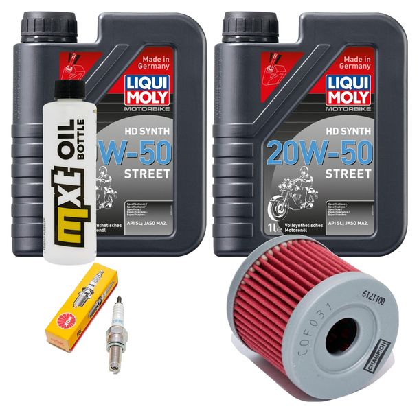 Inspektionspaket 2L 20W-50 + Ölfilter + 1x Zündkerze für Suzuki UH Burgman 200 ccm Bj. 2007
