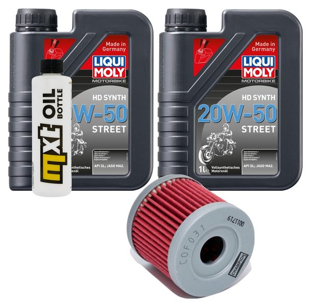 Inspektionspaket 2L 20W-50 + Ölfilter + 1x Zündkerze für Suzuki UH Burgman 200 ccm Bj. 2007