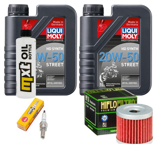 Inspektionspaket 2L 20W-50 + Ölfilter + 1x Zündkerze für Suzuki UH Burgman 200 ccm Bj. 2007