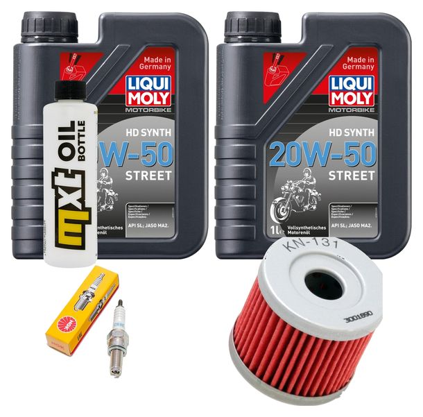 Inspektionspaket 2L 20W-50 + Ölfilter + 1x Zündkerze für Suzuki UH Burgman 200 ccm Bj. 2007