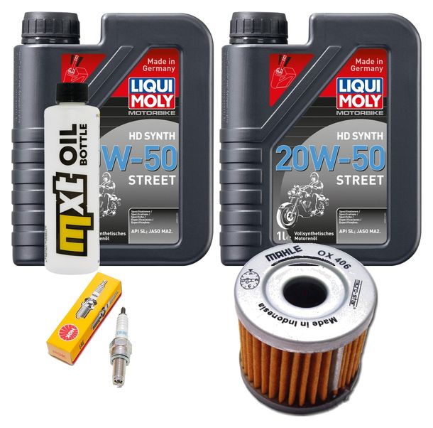 Inspektionspaket 2L 20W-50 + Ölfilter + 1x Zündkerze für Suzuki UH Burgman 200 ccm Bj. 2007