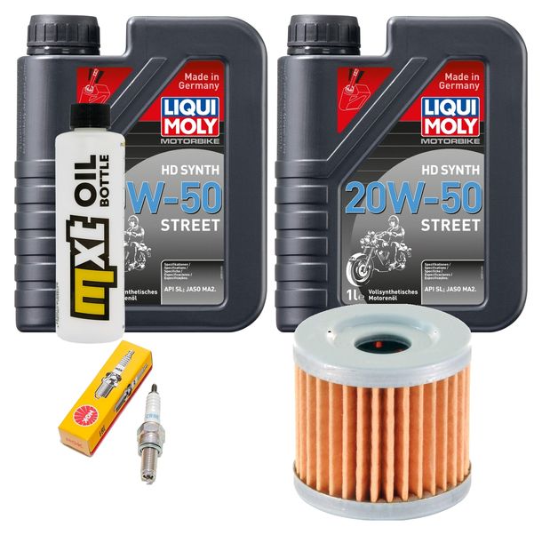 Inspektionspaket 2L 20W-50 + Ölfilter + 1x Zündkerze für Suzuki UH Burgman 200 ccm Bj. 2007