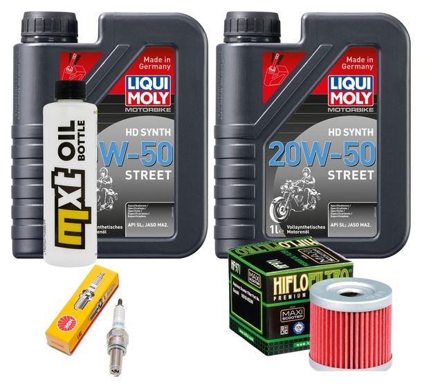 Inspektionspaket 2L 20W-50 + Ölfilter + 1x Zündkerze für Suzuki UH Burgman 200 ccm Bj. 2007