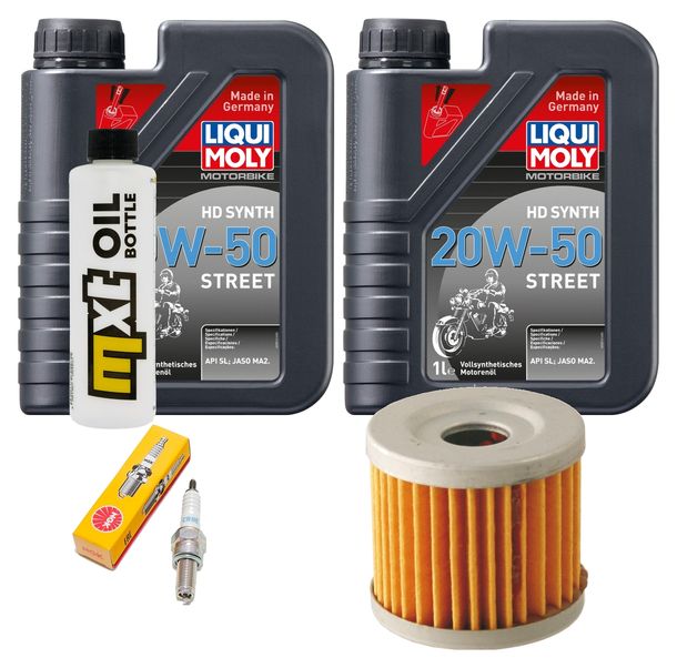 Inspektionspaket 2L 20W-50 + Ölfilter + 1x Zündkerze für Suzuki UH Burgman 200 ccm Bj. 2007
