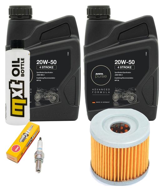 Inspektionspaket 2L 20W-50 + Ölfilter + 1x Zündkerze für Suzuki UH Burgman 200 ccm Bj. 2007