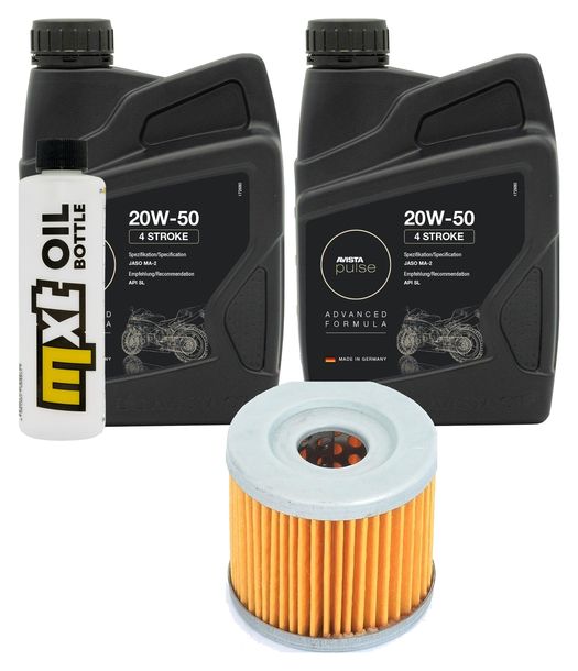 Inspektionspaket 2L 20W-50 + Ölfilter + 1x Zündkerze für Suzuki UH Burgman 200 ccm Bj. 2007