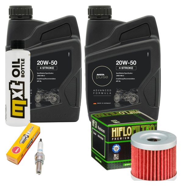 Inspektionspaket 2L 20W-50 + Ölfilter + 1x Zündkerze für Suzuki UH Burgman 200 ccm Bj. 2007