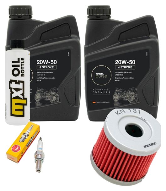 Inspektionspaket 2L 20W-50 + Ölfilter + 1x Zündkerze für Suzuki UH Burgman 200 ccm Bj. 2007