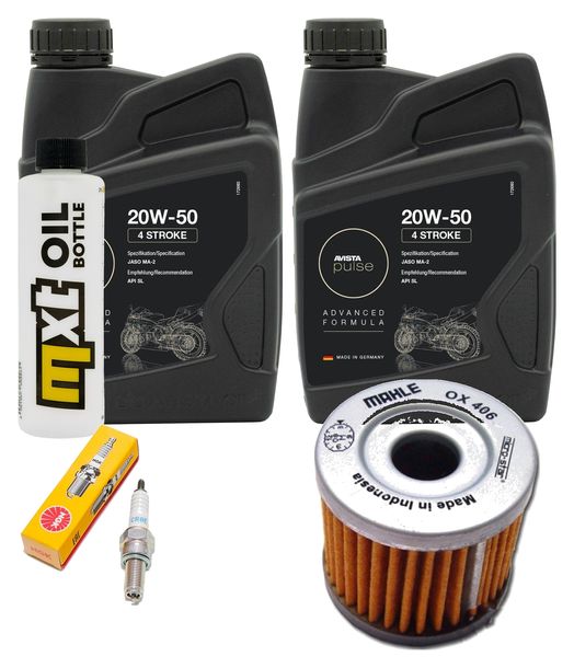 Inspektionspaket 2L 20W-50 + Ölfilter + 1x Zündkerze für Suzuki UH Burgman 200 ccm Bj. 2007