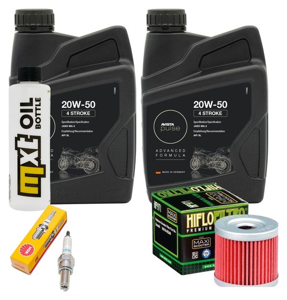 Inspektionspaket 2L 20W-50 + Ölfilter + 1x Zündkerze für Suzuki UH Burgman 200 ccm Bj. 2007