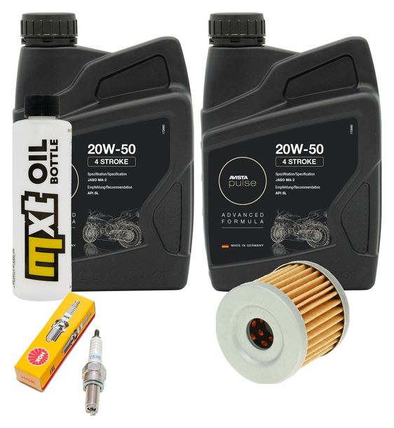 Inspektionspaket 2L 20W-50 + Ölfilter + 1x Zündkerze für Suzuki UH Burgman 200 ccm Bj. 2007