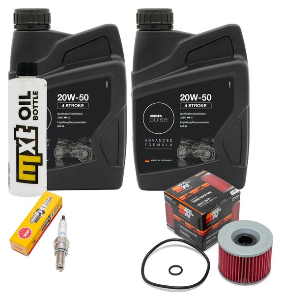 Inspektionspaket 2L 20W-50 + Ölfilter + 1x Zündkerze für Suzuki UH Burgman 200 ccm Bj. 2007