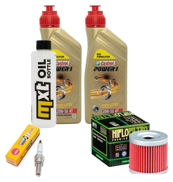 Inspektionspaket 2L 20W-50 + Ölfilter + 1x Zündkerze für Suzuki UH Burgman 200 ccm Bj. 2007