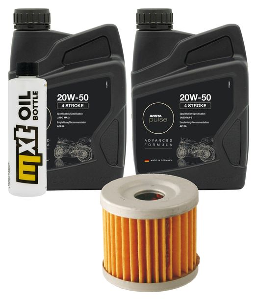 Inspektionspaket 2L 20W-50 + Ölfilter + 1x Zündkerze für Suzuki UH Burgman 200 ccm Bj. 2007