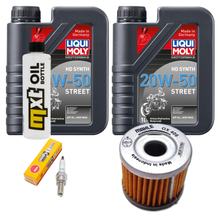 Pakiet przeglądowy 2L 20W-50 + filtr oleju + 1x świeca zapłonowa do Suzuki UH Burgman 200 ccm Rok produkcji 2007
