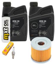 Pakiet przeglądowy 2L 20W-50 + filtr oleju + 1x świeca zapłonowa do Suzuki UH Burgman 200 ccm Rok produkcji 2007