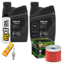 Pakiet przeglądowy 2L 20W-50 + filtr oleju + 1x świeca zapłonowa do Suzuki UH Burgman 200 ccm Rok produkcji 2007