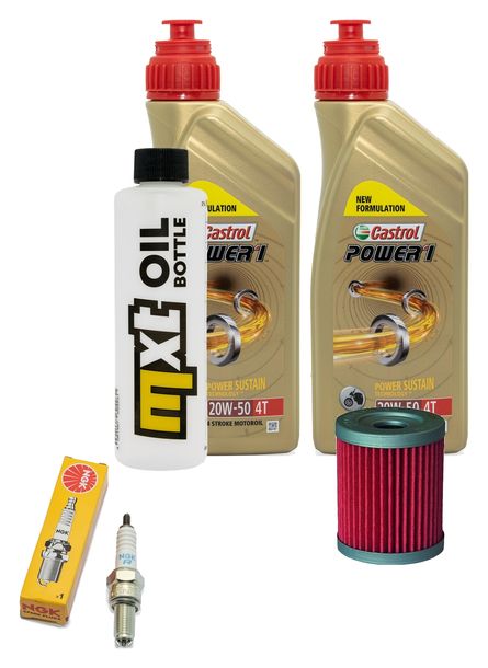 Inspektionspaket 2L 20W-50 + Ölfilter + 1x Zündkerze für Suzuki AN Burgman 250 ccm Bj. 1998